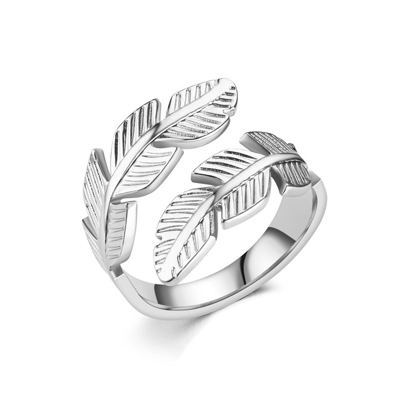 Wholesale Feather Opening Titanium Steel Rings